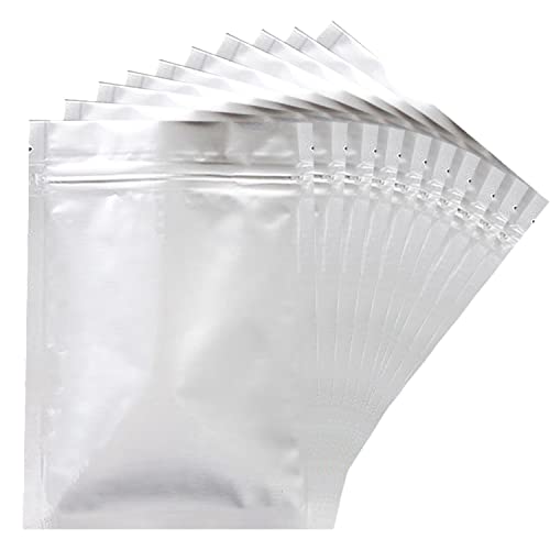 Mylar Bags for Long Term Food Storage 50 Pack 1 Gallon Extra Thick 9.5 Mil 10''x14'' Standable Resealable Ziplock Food Grade Bags for Packging Products(25 Zipper+25 No Zipper)