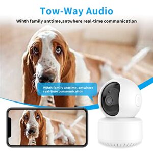 QIHANERS Indoor Pet Cam，Home Security Monitor Ring Dogs Camera Baby 360°Rotate，2K HD WiFi Camera Lnfrared Night Vision with Smart Motion Detection Phone App Siren & Live Video Two-Way Talk