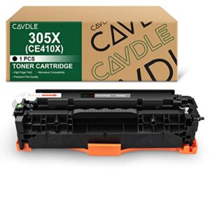 CAVDLE 305X Remanufactured Black Toner Cartridge Replacement for HP 305X 305A CE410A CE410X CE411X CE412X CE413X Work with HP Pro MFP M351A M375nw M451nw M451dn M451dw M475dw M475dn High Yield-1 Pack