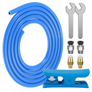 bowden tube for ender 3, 1m blue ptfe 3d printer teflon tubing 1.75mm filament creality bowden tube for ender 3 pro ender 5 plus cr-10 v2 3d printer, supplied with tube cutter, 2 x pc4-m6 & pc4-m10
