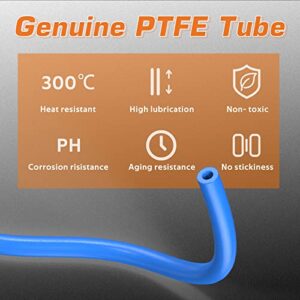 Bowden Tube for Ender 3, 1M Blue PTFE 3D Printer Teflon Tubing 1.75mm Filament Creality Bowden Tube for Ender 3 Pro Ender 5 Plus Cr-10 v2 3D Printer, Supplied with Tube Cutter, 2 X Pc4-M6 & Pc4-M10