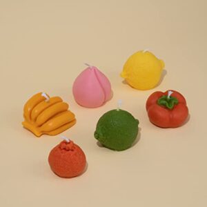 MAGOKORO Fruit Shaped Candle Set - Unscented, Smokeless, Soy Wax Candle, 6 Pieces, 21oz (Unscented)