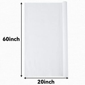 Caydo 20 by 60-Inch White Cotton Fabric Natural Cotton Fabric 100% Cotton Fabric for Embroidery Sewing and Garments Craft