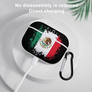 VINISATH Musical Mexico Flag Compatible with AirPods Pro Case Cover Keychain Portable Shockproof Airpod Cases Accessories Protective for Women Men Girls Hard Headphone Apple