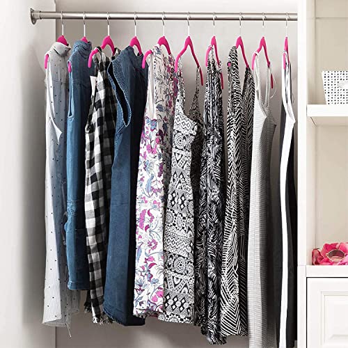 ATZJOY Velvet Shirt Hangers 30 Pack Non Slip Clothes Hangers Ultra Slim Space Saving Clothing Hangers for Coats, Suit, Shirt, Pants & Dress Clothes(Pink)