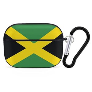 jamaican flag pattern compatible with airpods pro case cover with keychain portable shockproof airpod cases accessories protective case for women men girls hard headphone case for apple airpods pro
