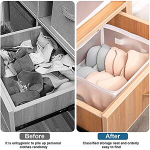 GUOYIHUA 3 Pack Closet Storage Bins for Shelves, Foldable Cube Storage Organizer, Washable Drawer Storage Baskets for Bra, Panties, Socks, Toys, Home Bedroom Organizing (13L, White)