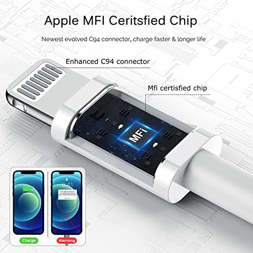 iPhone Charger Cord Lightning Cable [MFi Certified] 6ft/6ft/10ft 3 Pack Apple Chargers for iPhone Fast iPhone Charging Cable Compatible for iPhone 14 13 13Pro 12 11 Max XS XR X SE iPad and More