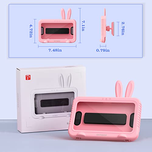 nediea Shower Phone Holder Waterproof, Cute Bunny 360° Rotation Bathroom Phone Case, Strongly 3M Adhesive Wall Mount Phone Holder for Bathroom, Kitchen, Sink, Support up to 6.8" Smartphones (Pink)