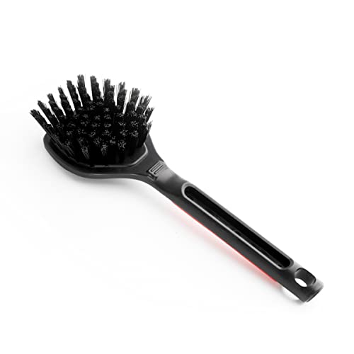 SGCB Tire Rim Brush Wheel Hub Cleaning Brushes with Ergonomic Grip Handle Durable PBT Bristles Brush for Auto Detailing Carpet Motorcycle Tire Cleaning