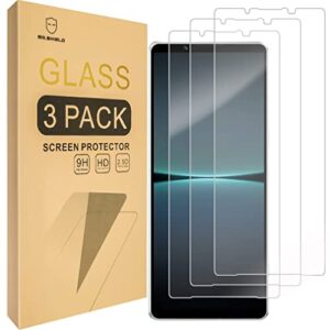 mr.shield [3-pack] designed for sony xperia 1 iv [tempered glass] [japan glass with 9h hardness] screen protector with lifetime replacement