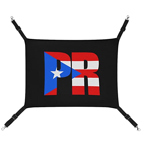 Puerto Rican Flag Pet Hammock Comfortable Adjustable Hanging Bed for Small Animals Dogs Cats Hamster