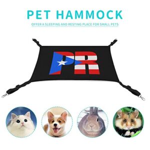 Puerto Rican Flag Pet Hammock Comfortable Adjustable Hanging Bed for Small Animals Dogs Cats Hamster