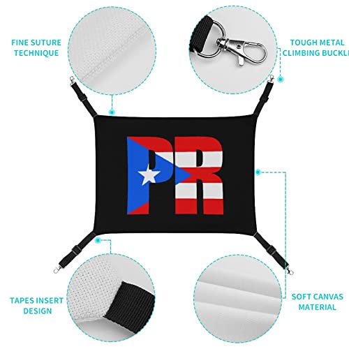 Puerto Rican Flag Pet Hammock Comfortable Adjustable Hanging Bed for Small Animals Dogs Cats Hamster