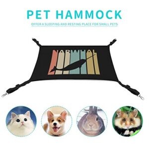 Vintage Style Narwhal Pet Hammock Comfortable Adjustable Hanging Bed for Small Animals Dogs Cats Hamster