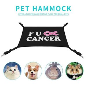 Fuck Cancer Pet Hammock Comfortable Adjustable Hanging Bed for Small Animals Dogs Cats Hamster