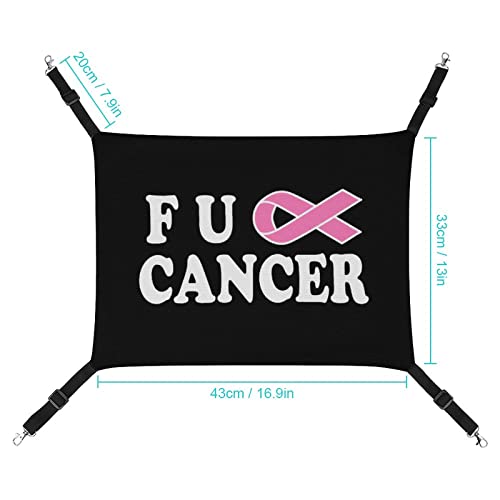 Fuck Cancer Pet Hammock Comfortable Adjustable Hanging Bed for Small Animals Dogs Cats Hamster