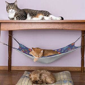 Christmas Hats Pattern Pet Hammock Comfortable Adjustable Hanging Bed for Small Animals Dogs Cats Hamster