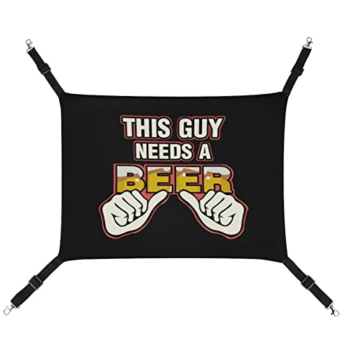 This Guy Needs A Beer Pet Hammock Comfortable Adjustable Hanging Bed for Small Animals Dogs Cats Hamster