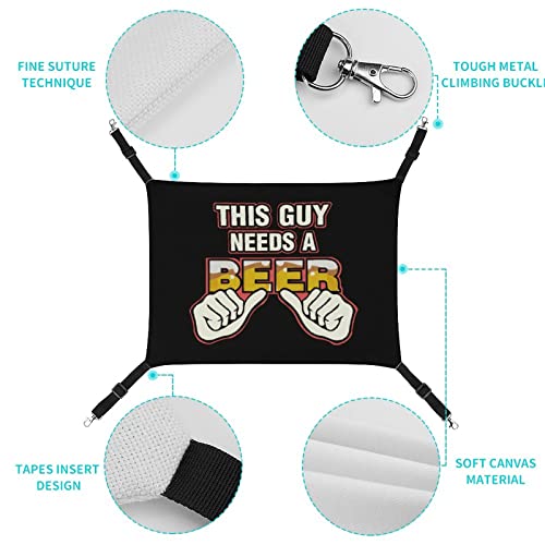 This Guy Needs A Beer Pet Hammock Comfortable Adjustable Hanging Bed for Small Animals Dogs Cats Hamster