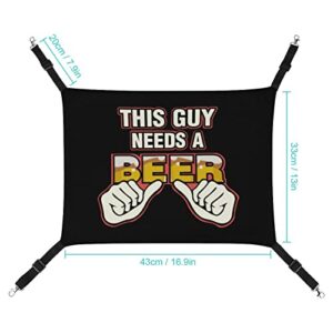 This Guy Needs A Beer Pet Hammock Comfortable Adjustable Hanging Bed for Small Animals Dogs Cats Hamster