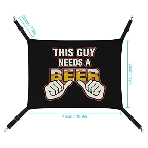 This Guy Needs A Beer Pet Hammock Comfortable Adjustable Hanging Bed for Small Animals Dogs Cats Hamster