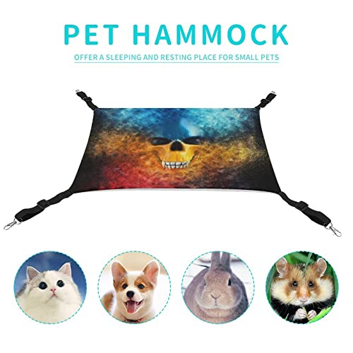 Colorful Vampire Skull Pet Hammock Comfortable Adjustable Hanging Bed for Small Animals Dogs Cats Hamster