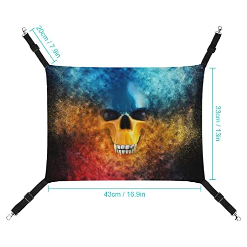 Colorful Vampire Skull Pet Hammock Comfortable Adjustable Hanging Bed for Small Animals Dogs Cats Hamster