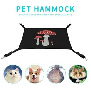 Mushrooms Red Art Pet Hammock Comfortable Adjustable Hanging Bed for Small Animals Dogs Cats Hamster