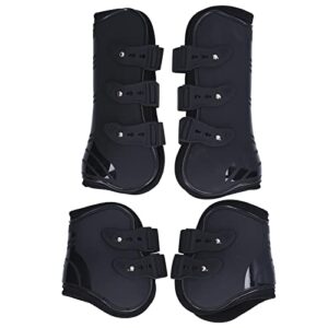 horse boots, 4pcs pu shell protective horse tendon boots, horse splint boots for front legs and rear legs, protective horse leg wraps, leg protection and support for riding, jumping(xl)