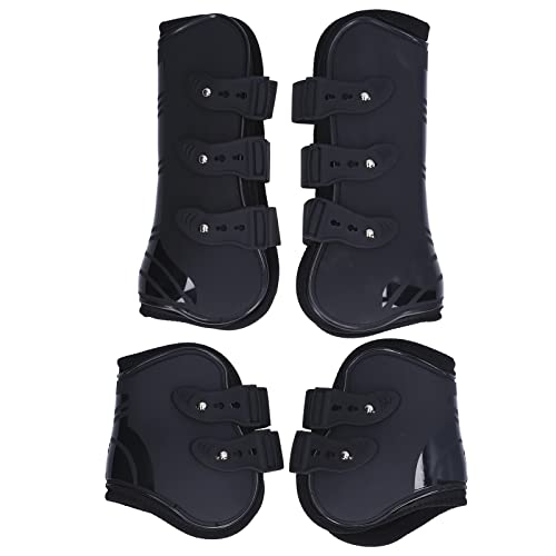 Horse Boots, 4Pcs PU Shell Protective Horse Tendon Boots, Horse Splint Boots for Front Legs and Rear Legs, Protective Horse Leg Wraps, Leg Protection and Support for Riding, Jumping(XL)