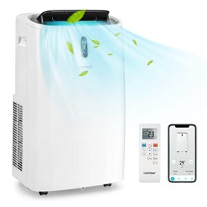 costway portable air conditioners, 12000 btu 4 in 1 ac unit with cool, fan, heat & dehumidifier, alexa voice-enabled air cooler with wifi smart app control, led display, 24h timer, cools up to 450 sq. ft (12000btu)