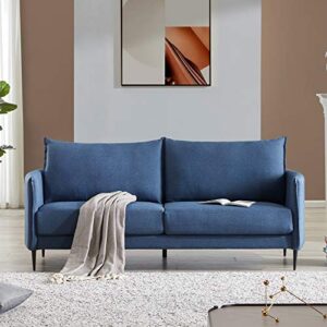 merax 65.8" modern soft linen couch upholstery loveseat sofa for livingroom bedroom office blue love seats