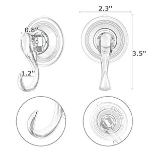 HEILONG Suction Cup Hooks, 4 Pack Small Clear Detachable Suction Cups for Glass Doors, Glass Windows, Kitchen Bathroom Shower Wall Suction Hangers for Towels Kitchen Utensils Wall Hooks, Yellow