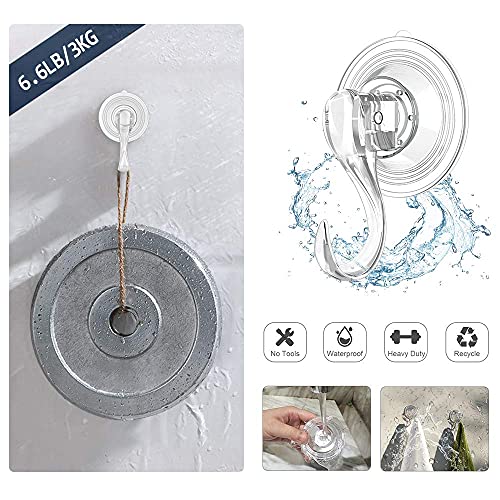 HEILONG Suction Cup Hooks, 4 Pack Small Clear Detachable Suction Cups for Glass Doors, Glass Windows, Kitchen Bathroom Shower Wall Suction Hangers for Towels Kitchen Utensils Wall Hooks, Yellow