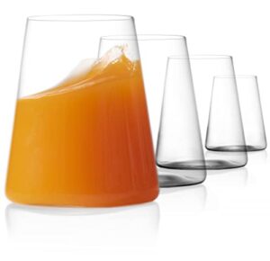 premium highball drinking glasses set of 4, 17oz - ideal father's day gift - high-quality german-made, durable, elegant glassware - perfect for cocktails, water, juice - sleek european style tumblers