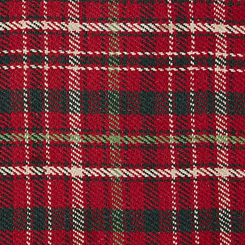 DII Christmas Plaid Décor Collection Recycled Cotton Throw Size Holiday Blankets, 50x60, Tartan Holly Red