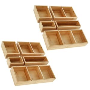 creekview home emporium bamboo drawer organizer set - 10pc drawer dividers for use as junk drawer organizers and storage
