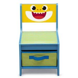 Baby Shark Wood Art Desk and Chair Set with Dry Erase Top and Reusable Vinyl Cling Stickers by Delta Children - Greenguard Gold Certified