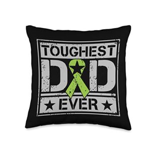 lymphoma awareness products by pixelcynic toughest dad ever-military-style lymphoma awareness throw pillow, 16x16, multicolor