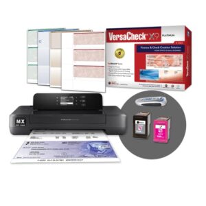versacheck hp officejet 200 mxe portable wireless micr printer x9 platinum 5-user printing software bundle