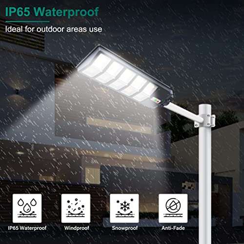 Gebosun 500W Solar Street Lights Outdoor, 360 LED 6000K LED Flood Outdoor Solar Powered with Motion Sensor and Dusk to Dawn,IP65 Waterproof for Parking Lot, Yard, Garden,Patio, Driveway