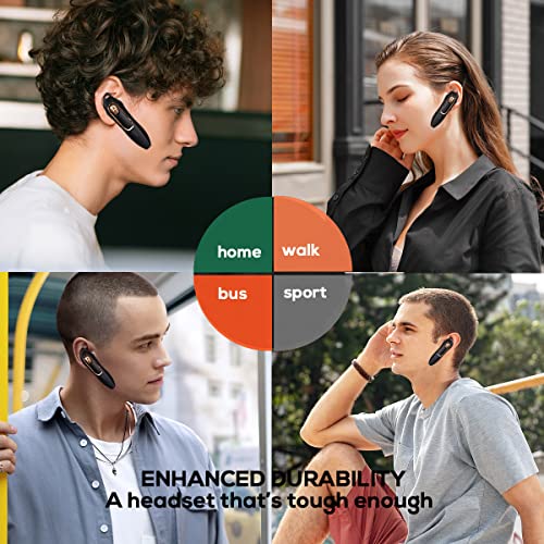 Micool Trucker Bluetooth Headset, Noise Cancelling, 30H Talking Time, Speak Callers Name, Hands Free Bluetooth Earpiece for Cell Phone