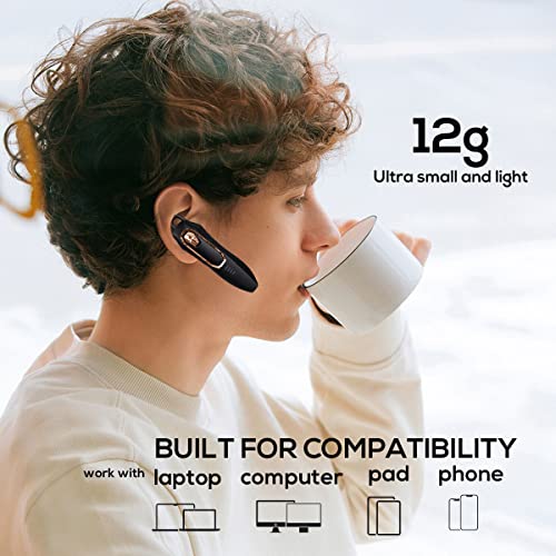 Micool Trucker Bluetooth Headset, Noise Cancelling, 30H Talking Time, Speak Callers Name, Hands Free Bluetooth Earpiece for Cell Phone