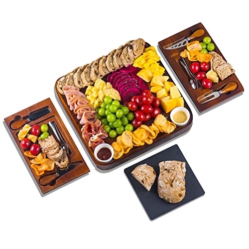 KENTON Cheese Board, Extra Large Charcuterie Boards Set & Accessories, Superior Acacia Wood Charcuterie Board for Couples Gifts Wedding Gifts Birthday Gifts for Women, House Warming Gifts New Home