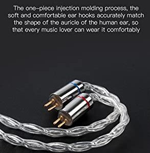 Keephifi Earphone Upgrade Cable-KBEAR 4 Core Upgraded Cable 4N Purity Silver Headphone Cable HiFi in Ear Monitor Replacement Cable, for ZS5, ZS6, ZS7, C10, C12, C16, C04, CA4, CA2 (2PIN, 4.4MM)…