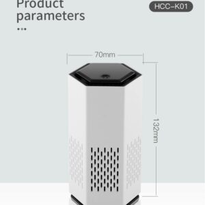 HCCMALL HCC-K01 Mini HEPA USB-C Powered Air Purifier. Ultra Portable (70X70X132mm), Ultra Quiet. Perfect for Travel, In-Car and Desktop