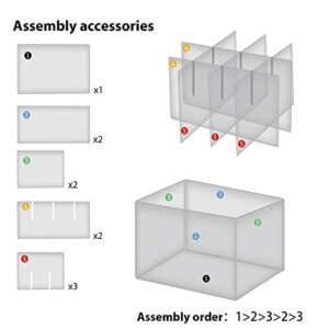 Stemware Storage Cases Box 2 Pack - China Storage Containers for 12 Wine Champagne Glasses or Crystal Glassware with Dividers and Label Window for Moving,Picnic(Grey)