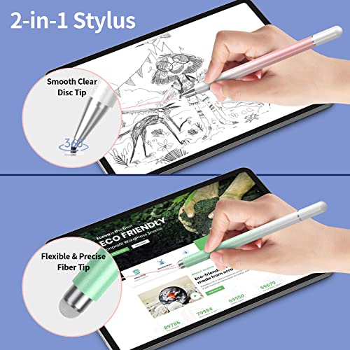 Stylus Pens for Touch Screens, 2 in 1 Magnetic Disc Stylus Pen with Magnetic Cap, Compatible with All Touch Screens