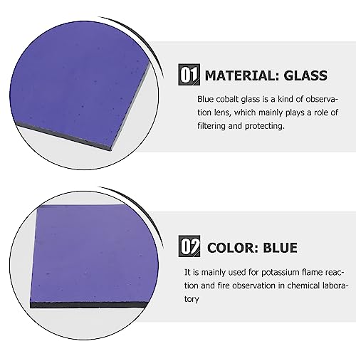 2pcs Cobalt Blue Glass Sheet Chemistry Experiment Supply Experiment Cobalt Glass Laboratory Science and Safety